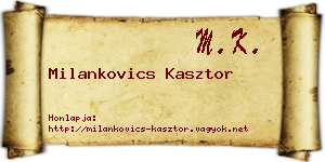 Milankovics Kasztor névjegykártya